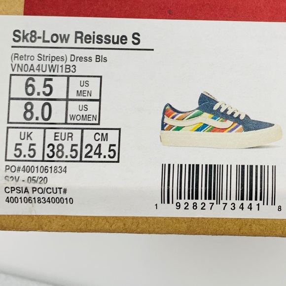 VANS Sk-8 Low Reissue Dress Blue / Retro Stripes - Picture 10 of 10